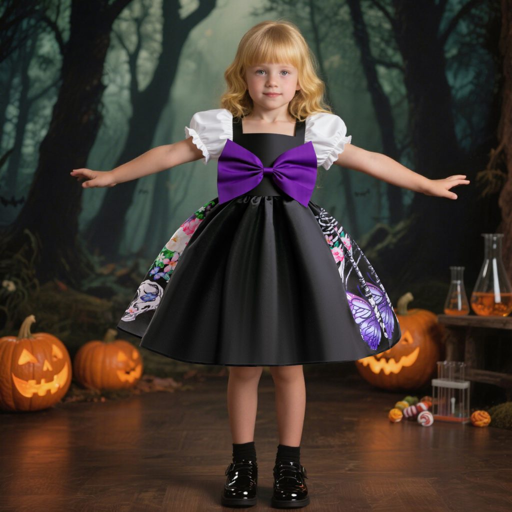 Princess Puff Sleeve A-Line Children's Gown Halloween Dress