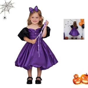 Halloween Kids Costume Role Play Cosplay Little Witch Witch Party Performance Outfit