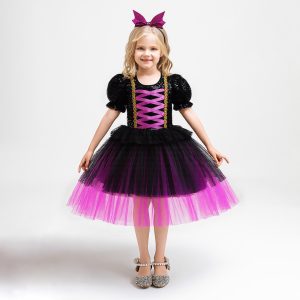 Halloween Dress for Girls Sequin Tulle Princess Dress Role Play Costume Dress,
