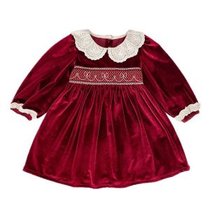 Girls' one-piece dress long sleeve baby's fart wrapped clothes climbing clothes sisters' clothes